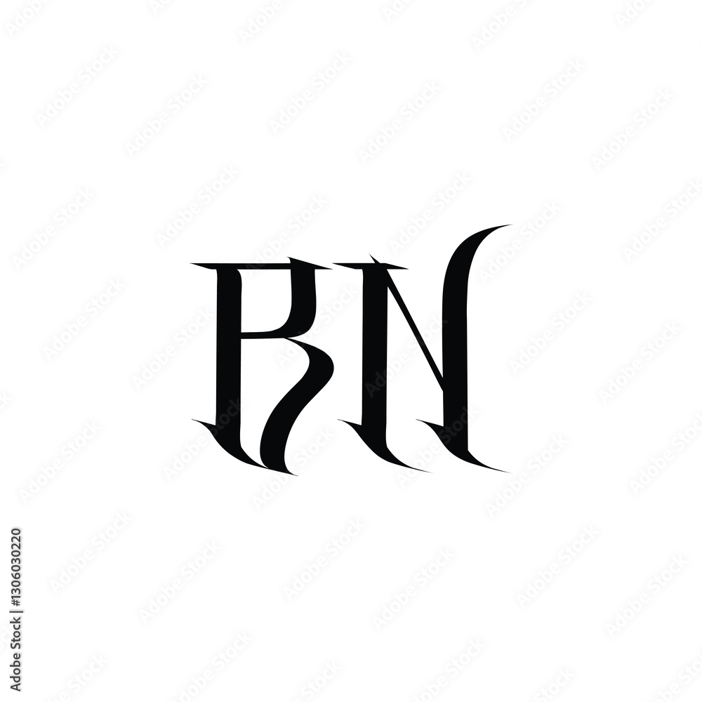 BN monogram logo design letter text name symbol monochrome logotype alphabet character simple logo BN monogram logo design letter text name symbol monochrome logotype alphabet character simple logo