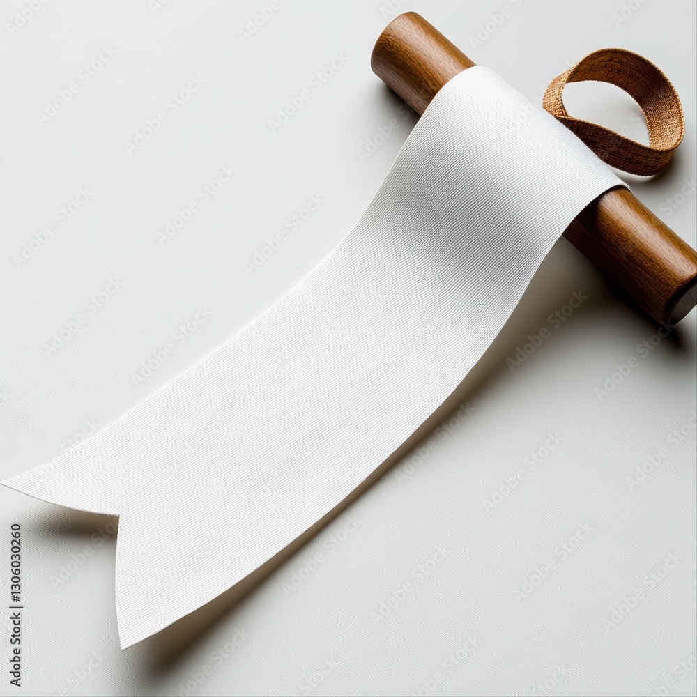 Practical roll of toilet paper placed on a clean surface representing household necessities and comfort Practical roll of toilet paper placed on a clean surface representing household necessities and comfort
