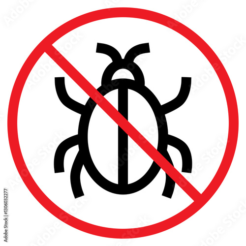 Illustration of No Bugs Sign Icon