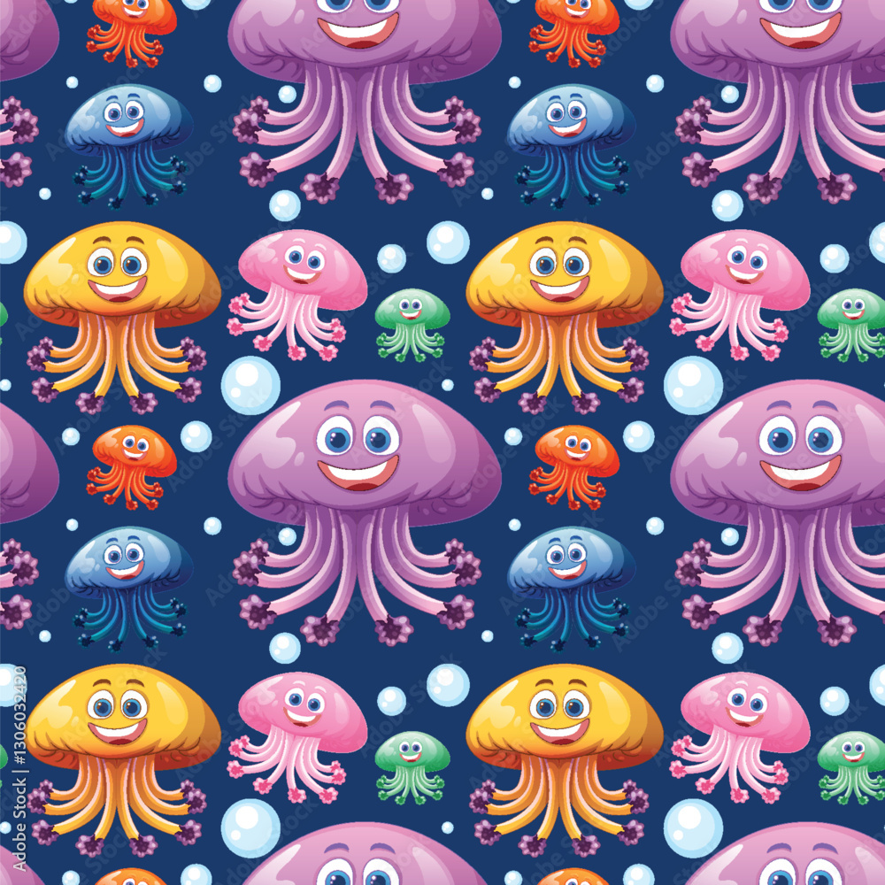 Colorful Jellyfish and Octopus Pattern Colorful Jellyfish and Octopus Pattern