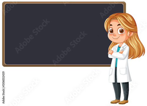 Scientist in Front of Blackboard