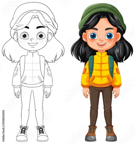 Adventurous Girl in Winter Outfit