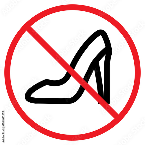 Illustration of No High Heels Sign Icon