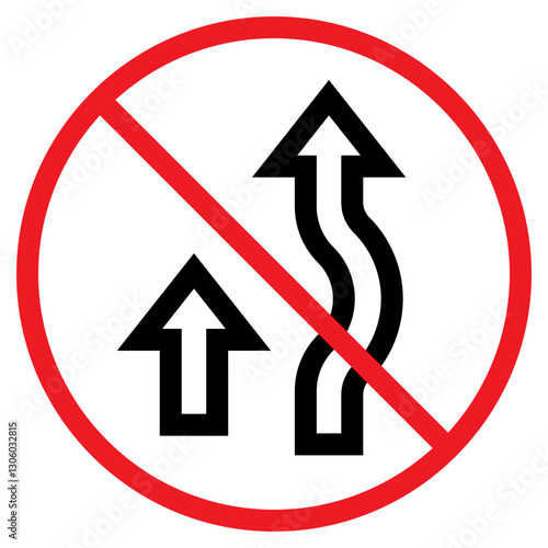 Illustration of No Overtaking Sign Icon