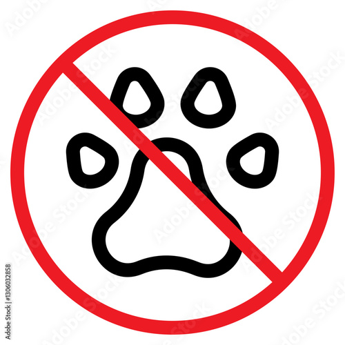 Illustration of No Pets Allowed Sign Icon