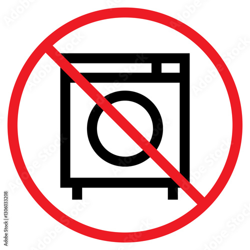 Illustration of No Washing Machine Sign Icon