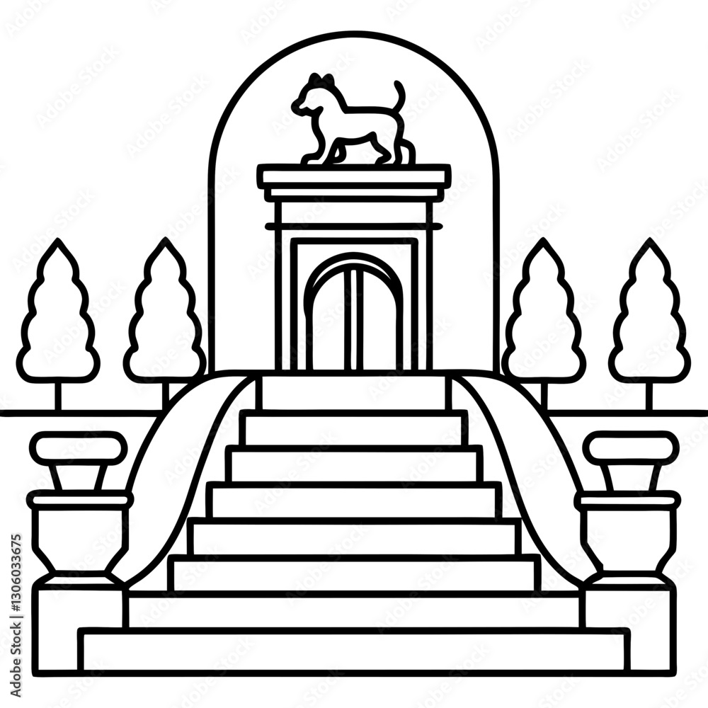 Fototapeta premium vector illustration of a building