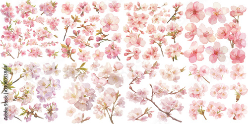 cherry blossom watercolor illustration
