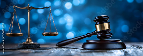 Justice scales gavel bokeh legal