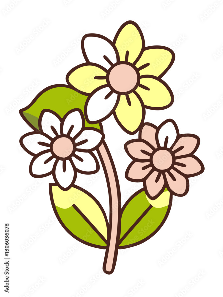 Flowers: Various spring flowers such as cherry blossoms, tulips, daisies, daffodils, etc. are used to create a bright and lively atmosphere. Flowers: Various spring flowers such as cherry blossoms, tulips, daisies, daffodils, etc. are used to create a bright and lively atmosphere.