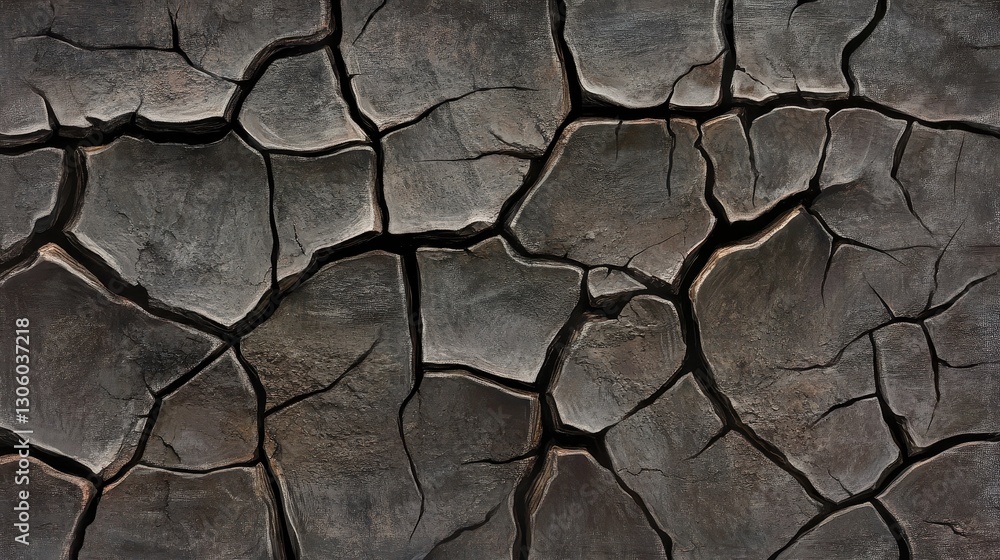 Dark Gray Cracked Earth Texture Background Dark Gray Cracked Earth Texture Background