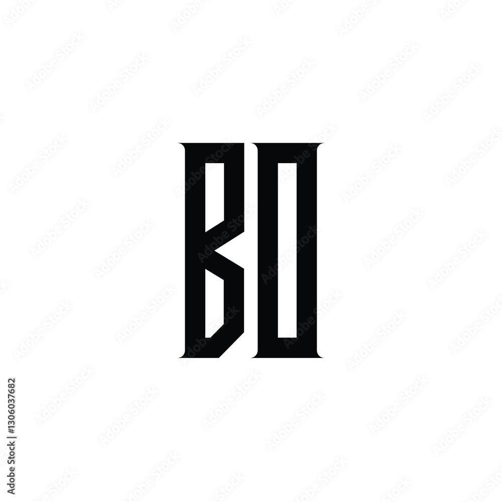 Fototapeta premium BO monogram logo design letter text name symbol monochrome logotype alphabet character simple logo