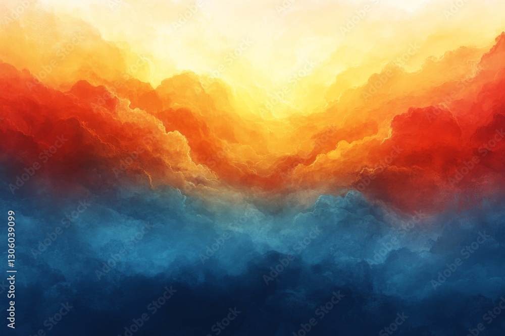Vibrant sunset sky with soft blended warm colors Vibrant sunset sky with soft blended warm colors
