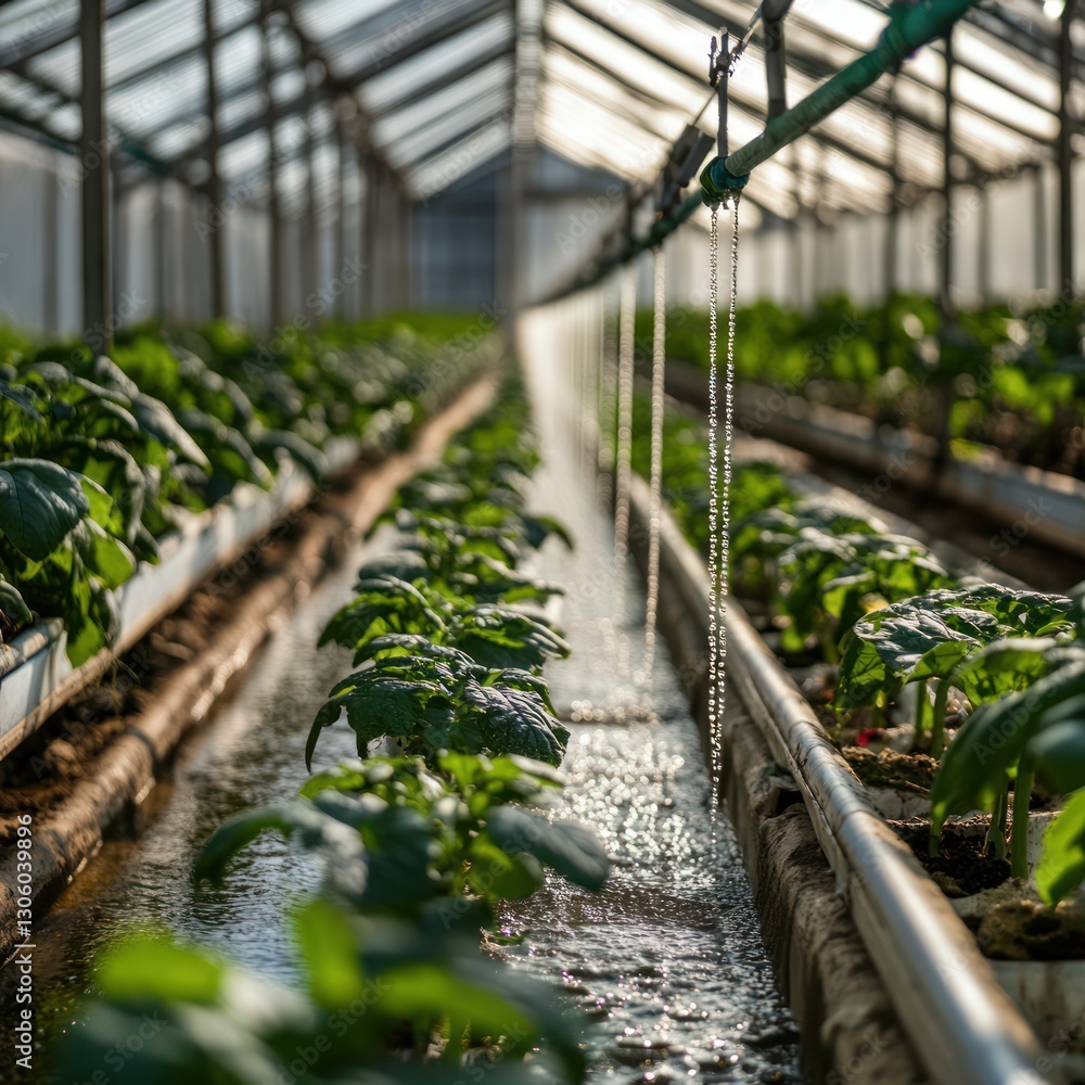 Watering system in greenhouse farm Watering system in greenhouse farm