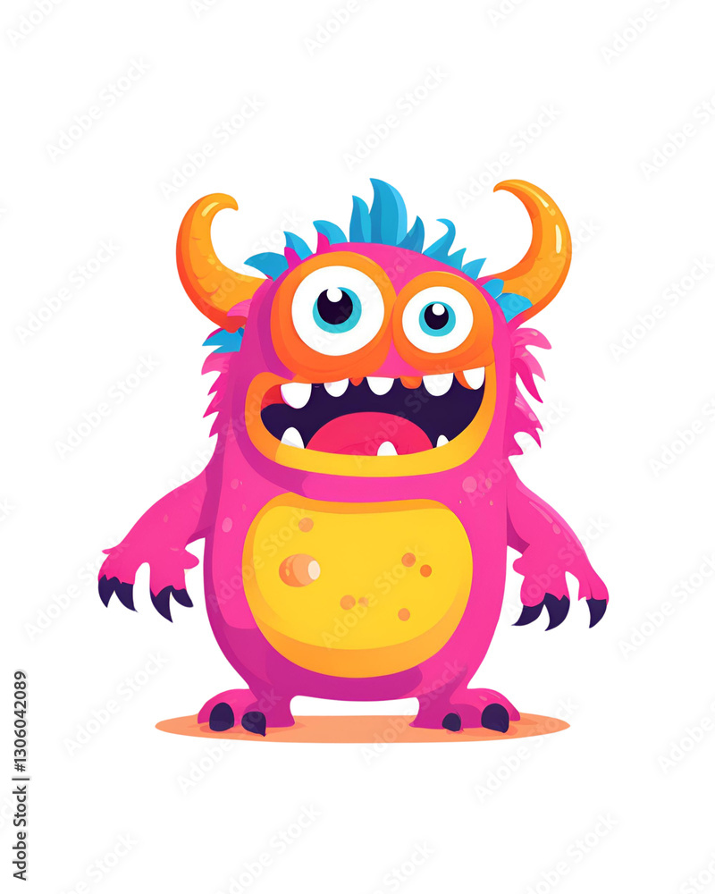 happy ugly monster illustration vector happy ugly monster illustration vector