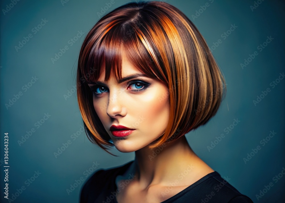 Fototapeta premium Haircut 9: Stylish Short Haircuts, Modern Bobs, Trendy Pixie Cuts, Edgy Undercuts, Layered Cuts, Short Hair Styles, Women's Hairstyles, Hair Cutting Ideas, Hair Inspiration