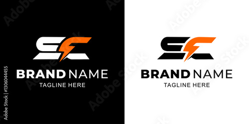 Creative SC Letter Logo with Electricity, Illustration, Design Inspiration, Vector, Icon