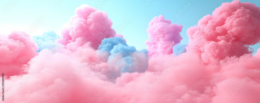 Fototapeta premium Pink blue cloudscape, dreamy sky, background