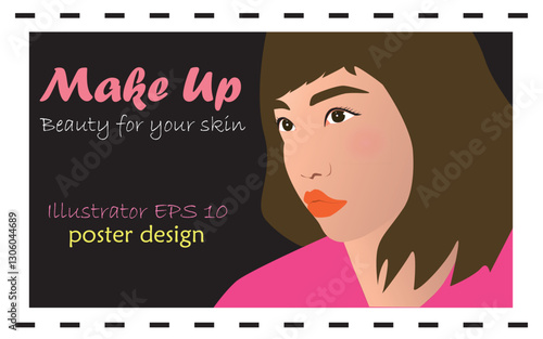 Makeup poster design, makeup advertising design