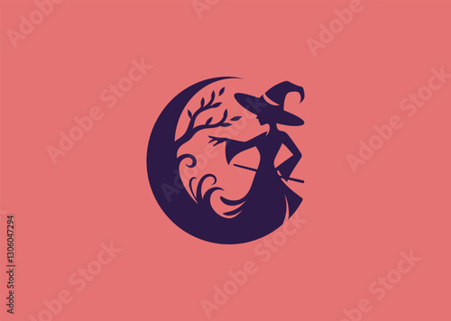 Witch Logo – A classic witch design, symbolizing mystery, enchantment, and supernatural power.