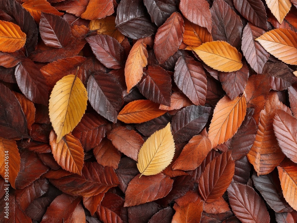 A colorful pile of autumn leaves in various shades of brown, orange, and yellow on the ground A colorful pile of autumn leaves in various shades of brown, orange, and yellow on the ground