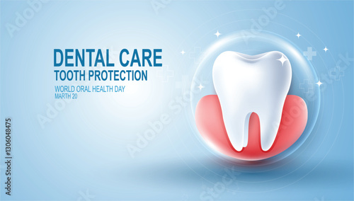 Tooth healthy sparkling white and muscle hand strong with calcium fluorine. can be used in children dentist clinic. Medical health and dentistry concept. cartoon dental character. vector design.