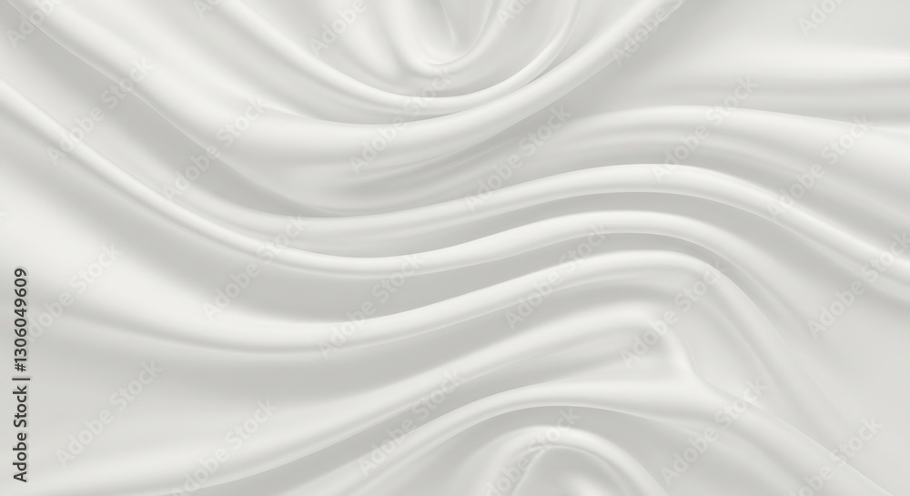 Naklejka premium Smooth White Silk Drapes Softly. AI Generated