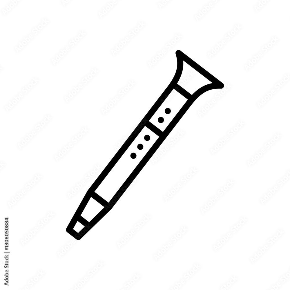 Clarinet icon line vector design in trendy style Clarinet icon line vector design in trendy style
