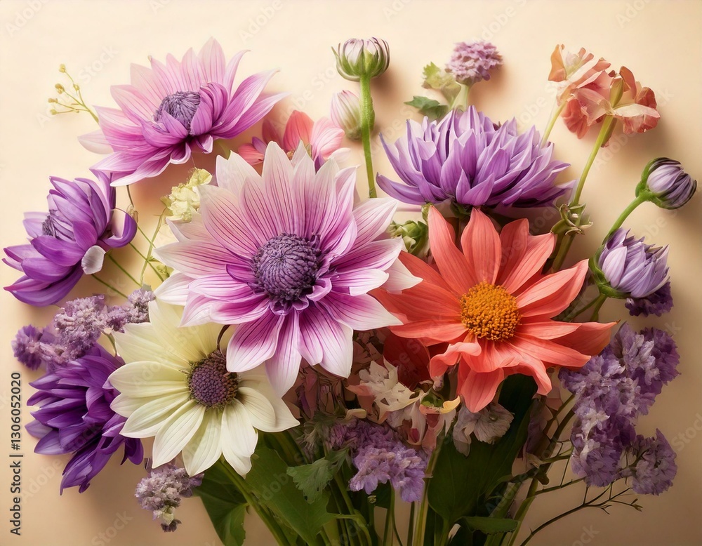 Obraz premium A vibrant collection of nature's finest blooms, showcasing the beauty, elegance, and diversity of flowers in every petal and hue.
