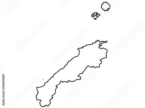 少しゆるい白い島根県地図 中国地方 西日本