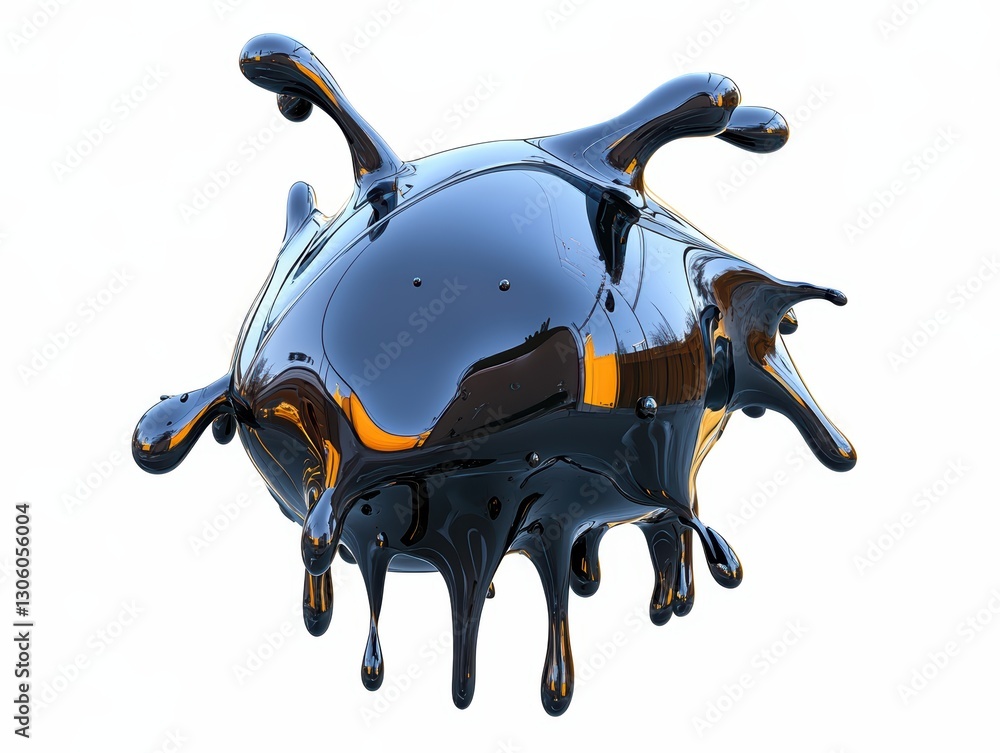 Abstract liquid sphere, dark metallic texture. Abstract liquid sphere, dark metallic texture.