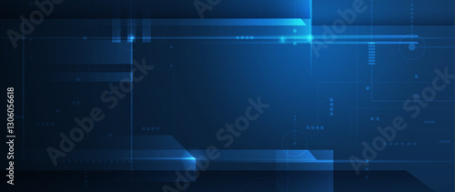 Illustration Abstract Digital technology, light line and blue cyber space background. Vector communication, innovation futuristic technology, connect internet network system, future big data, concept
