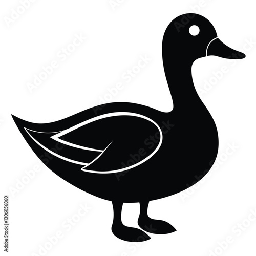 Elegant Duck Silhouette Icon for Fun and Creative Projects