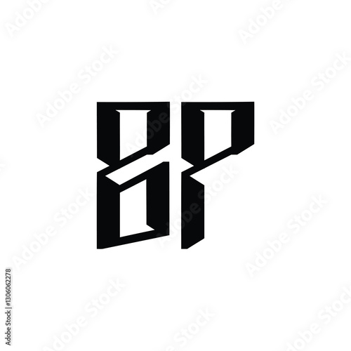 BP monogram logo design letter text name symbol monochrome logotype alphabet character simple logo