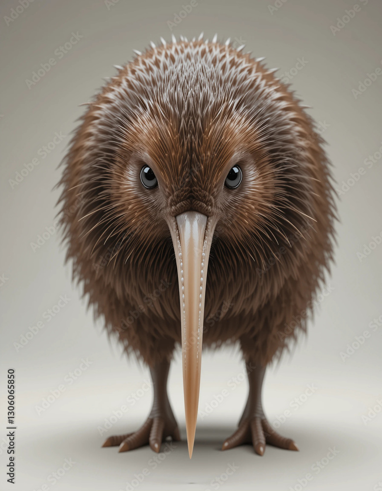 Fototapeta premium Hidden in the Bush: The Unique and Curious Kiwi