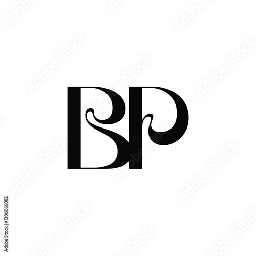 BP monogram logo design letter text name symbol monochrome logotype alphabet character simple logo