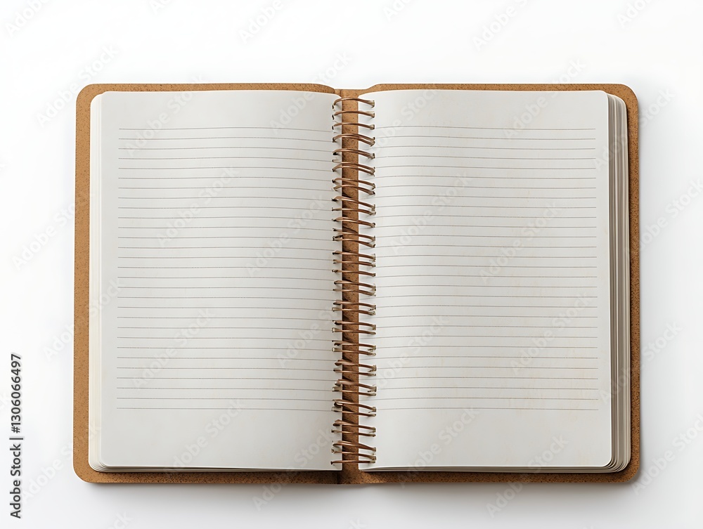 Open lined notebook on white background Open lined notebook on white background