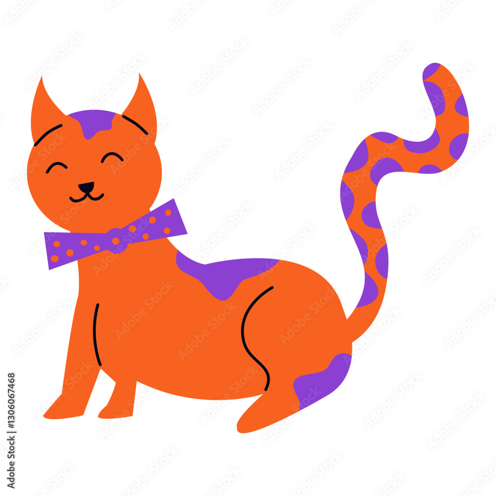 Cute Cat Halloween Illustration on White Background. Vector Character. Cute Cat Halloween Illustration on White Background. Vector Character.