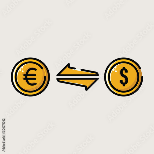 exchange dollars to euros icon vector illustration design