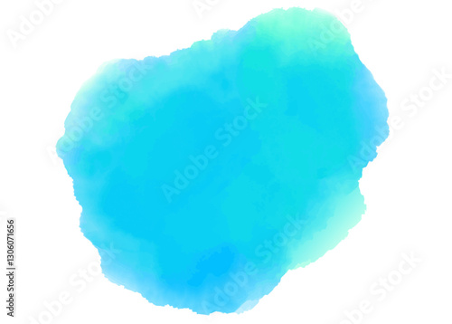 ブルーグリーンの水彩素材