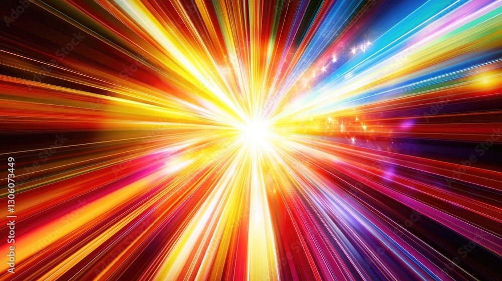 A bright abstract light pattern, radiating from a central point, with room for branding or promotional messaging. A bright abstract light pattern, radiating from a central point, with room for branding or promotional messaging.