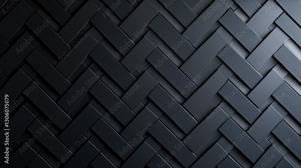 Elegant Black Wallpaper Featuring Intricate Herringbone Pattern Design Elegant Black Wallpaper Featuring Intricate Herringbone Pattern Design