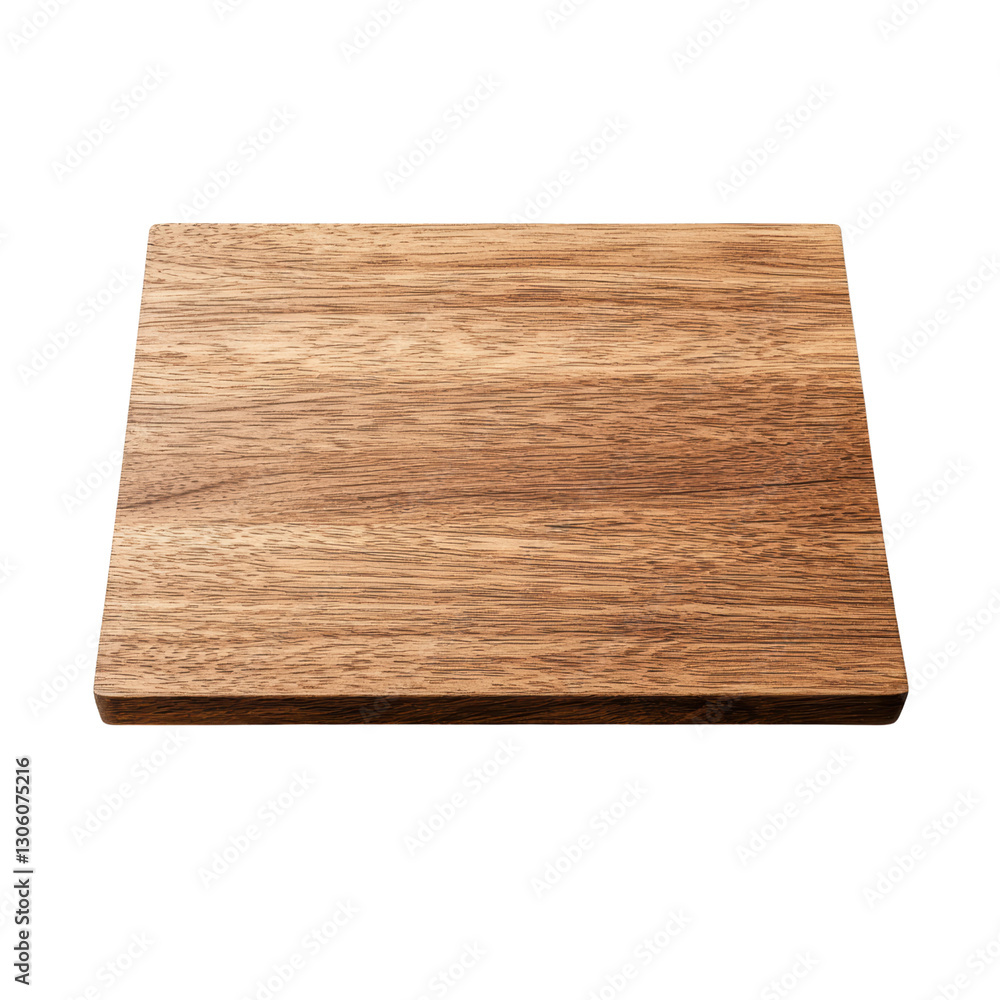 A wooden cutting board with a smooth surface, showcasing the natural grain and texture of the wood. isolated on white background. A wooden cutting board with a smooth surface, showcasing the natural grain and texture of the wood. isolated on white background.