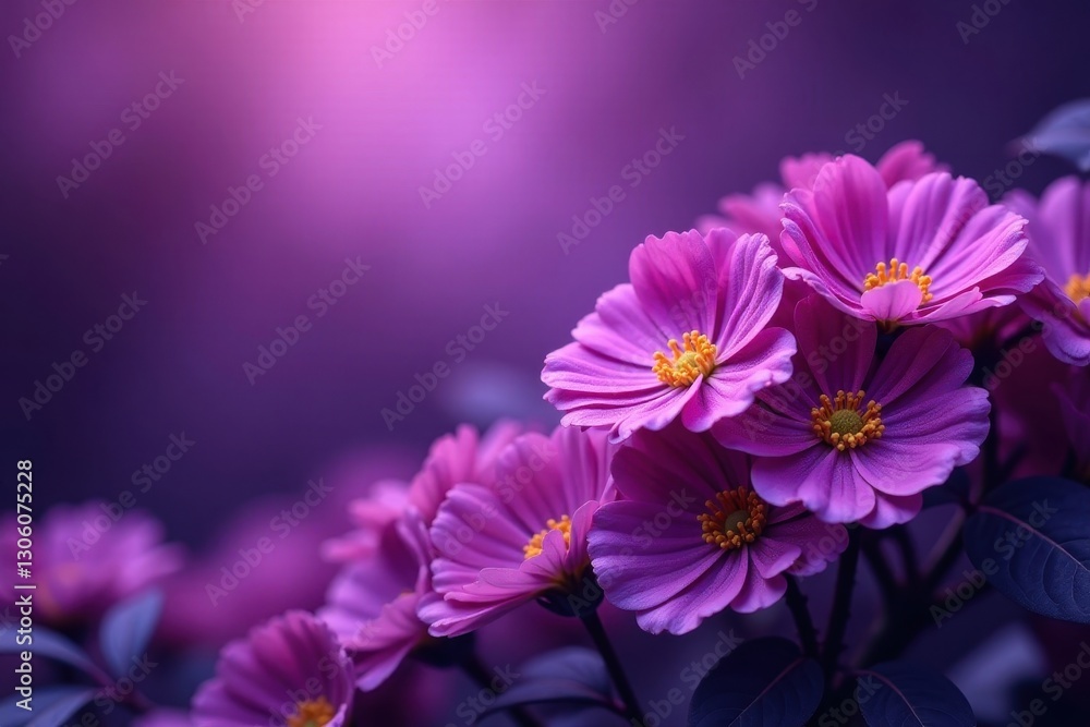 Deep purple floral arrangement, blurred purple backdrop , lights, photography, texture Deep purple floral arrangement, blurred purple backdrop , lights, photography, texture