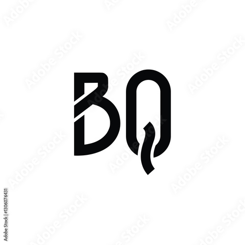 BQ monogram logo design letter text name symbol monochrome logotype alphabet character simple logo