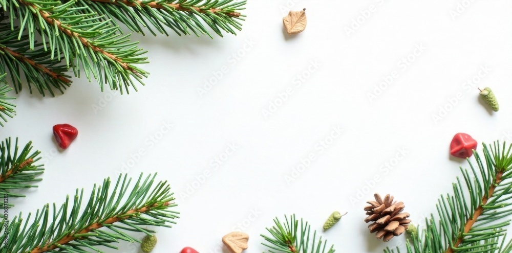 Scattered pine needles, stems, and leaves on pristine white backdrop , forest, twig Scattered pine needles, stems, and leaves on pristine white backdrop , forest, twig