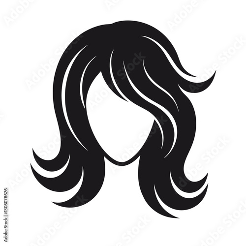 Contemporary Woman Hair Icon Silhouette for modern branding and creative projects