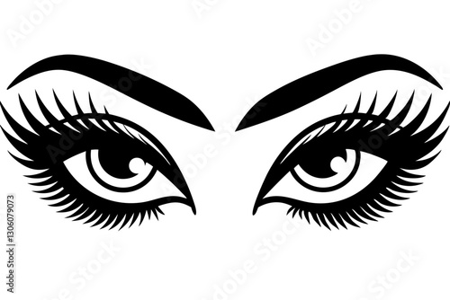  eyeliner styles silhouette vector illustration