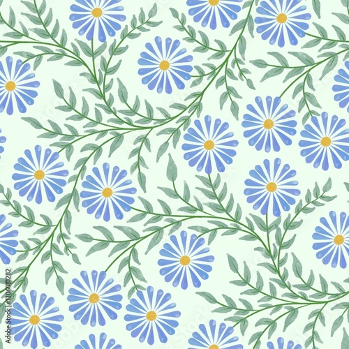 seamless Vintage floral pattern with watercolor.