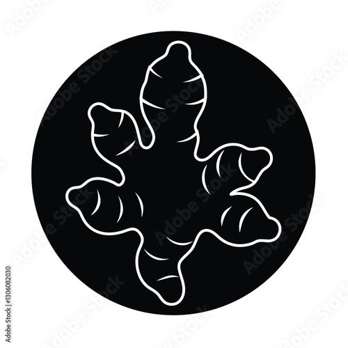 Elegant Ginger Silhouette Icon for Natural Cooking